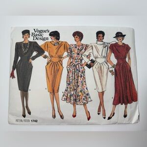 80s Vogue’s Basic Design Pattern 1742 - new, uncut sizes 6-24